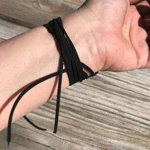 Tie Wrap Love Knot Silver Bracelet Cuff Yoga Boho Biker - Picture 5 of 8